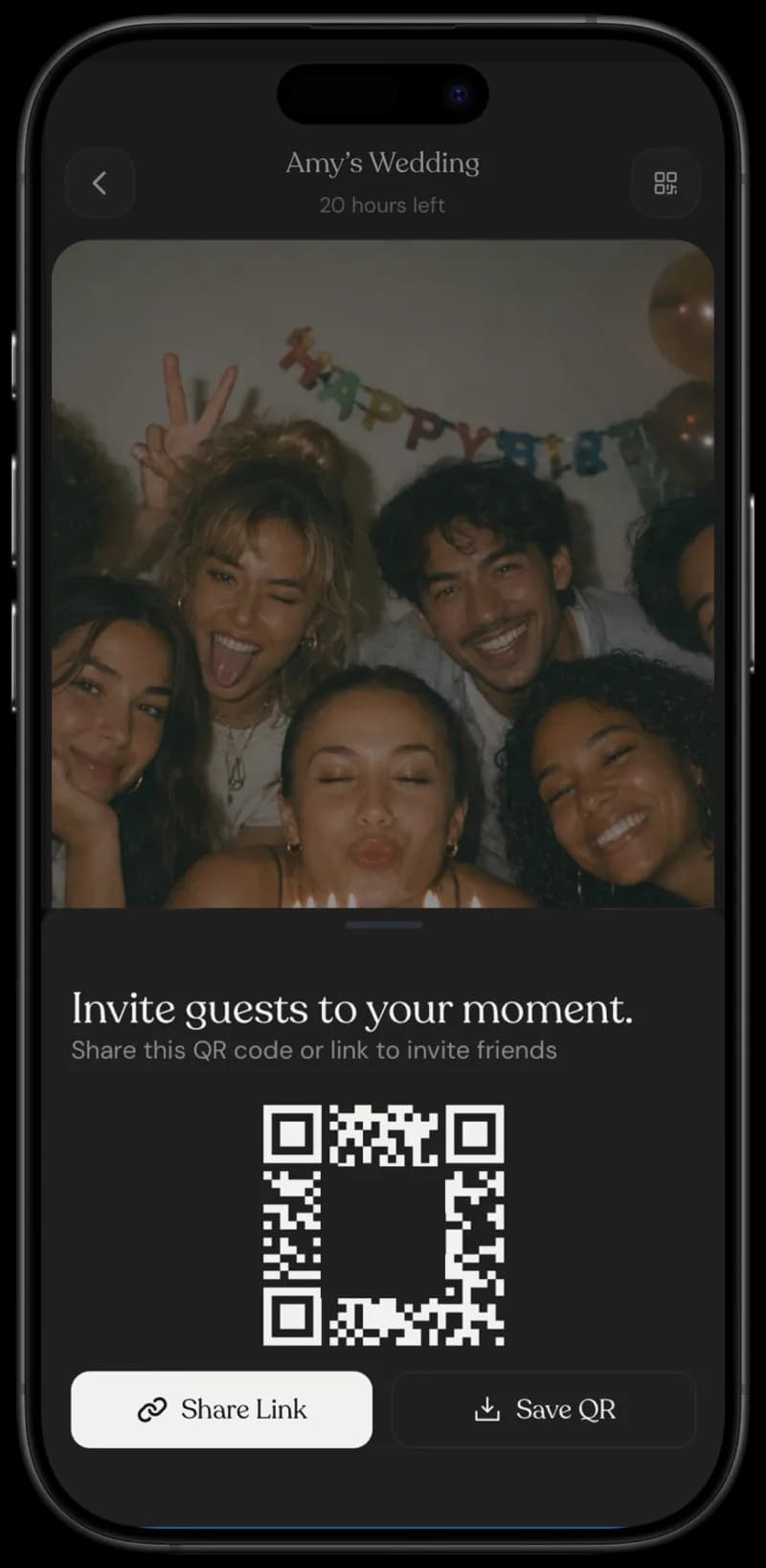 Keeps Share QR screen